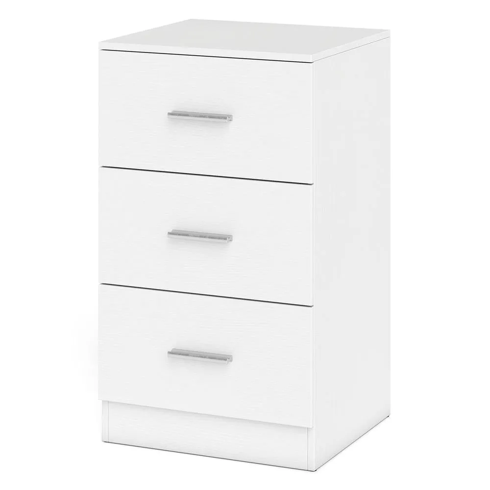Costway Modern Bedside Table Nightstand End Table Storage Organizer in White 2