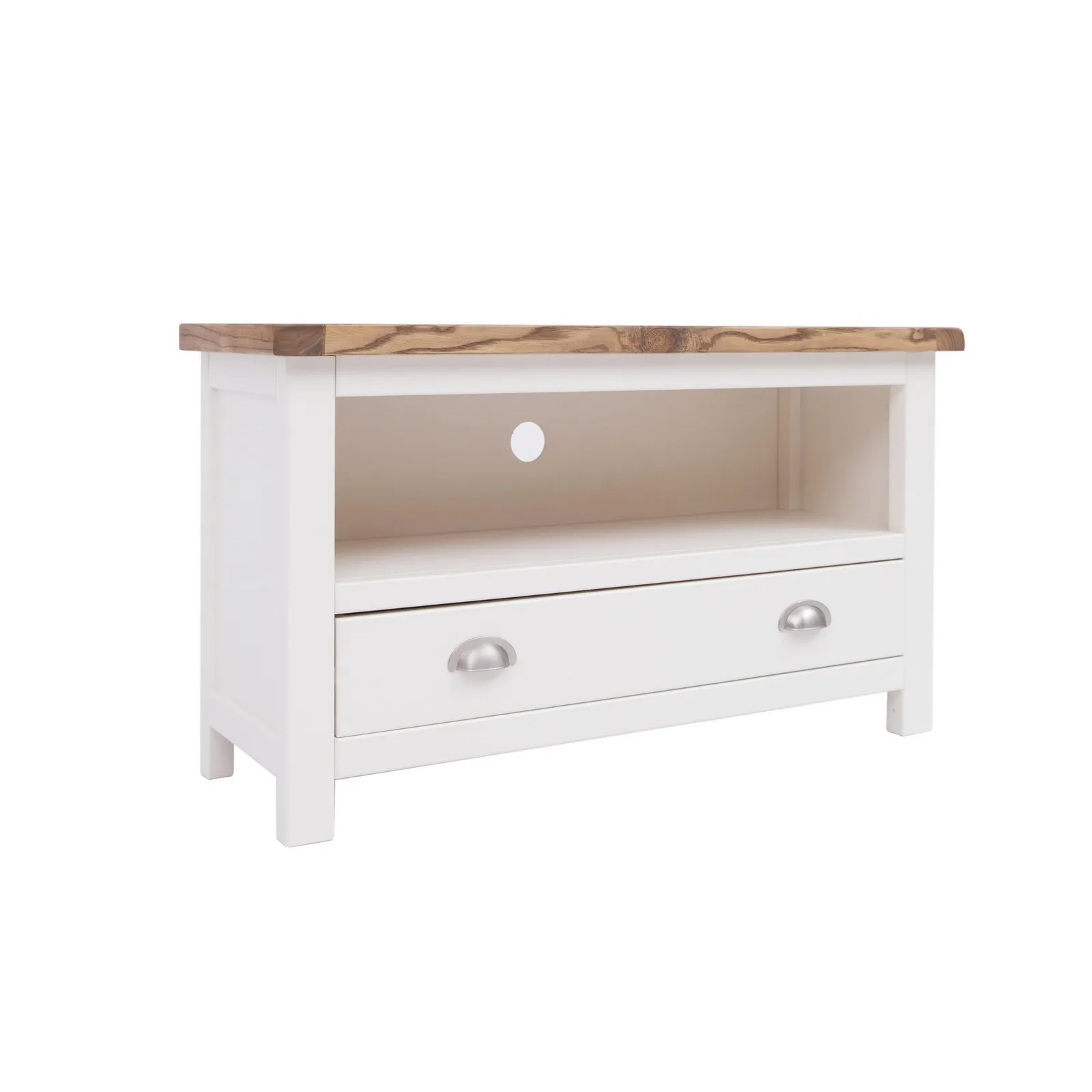 Cabinet Bits Lovere Off-White 1 Drawer TV Cabinet Chrome Cup Handle 2