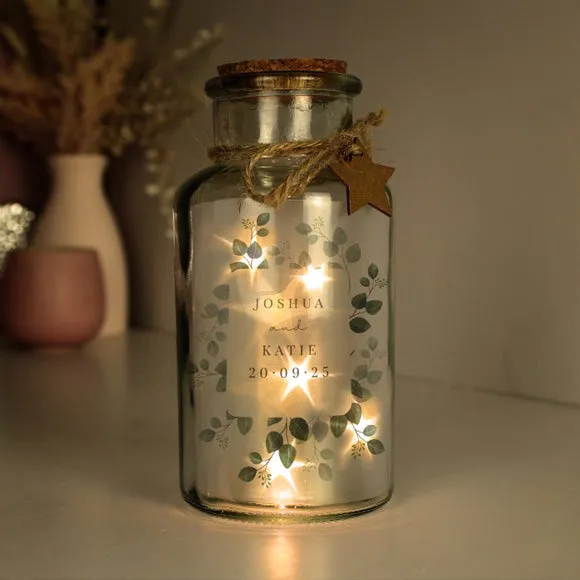 Personalised Botanical Glass LED Jar 3
