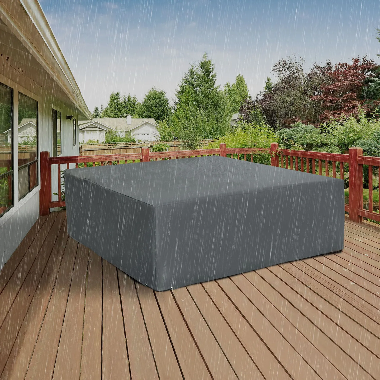 OUTSUNNY 205x192cm Outdoor Garden Furniture Protective Cover Water UV Resistant in Grey