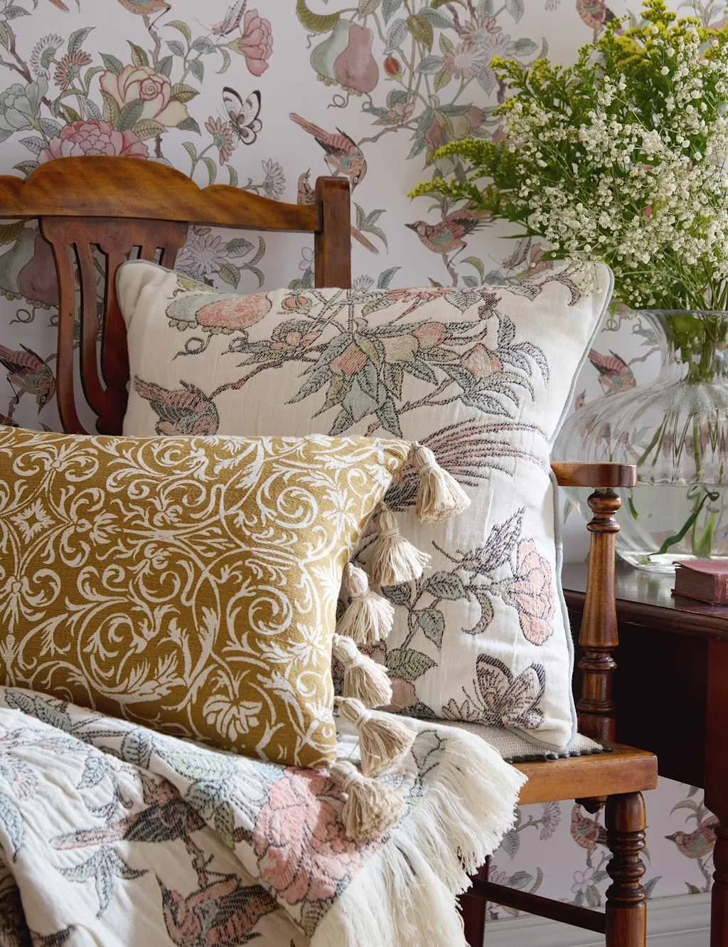 Historic Royal Palaces Pure Cotton Hampton Jacquard Cushion Multi