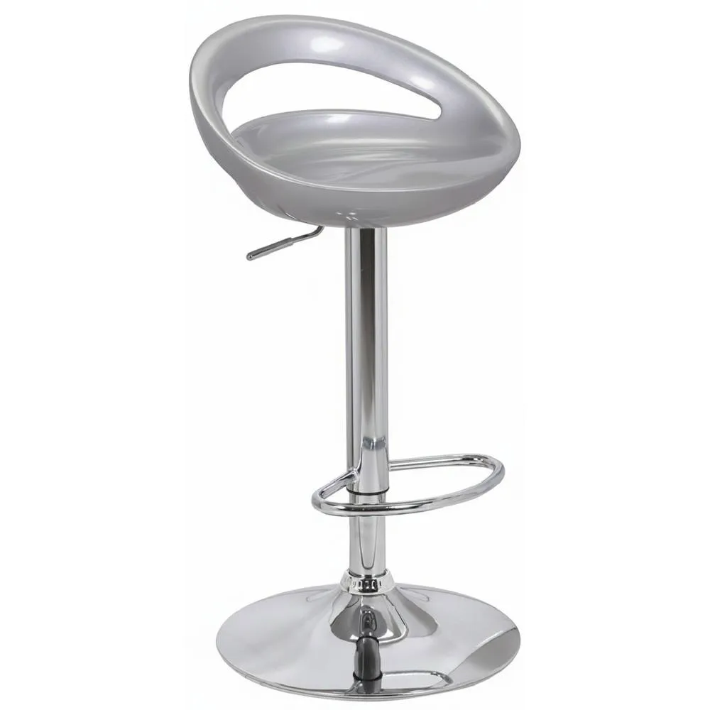 netfurniture Pavone Bar Stool Retro Moon in Metallic Silver