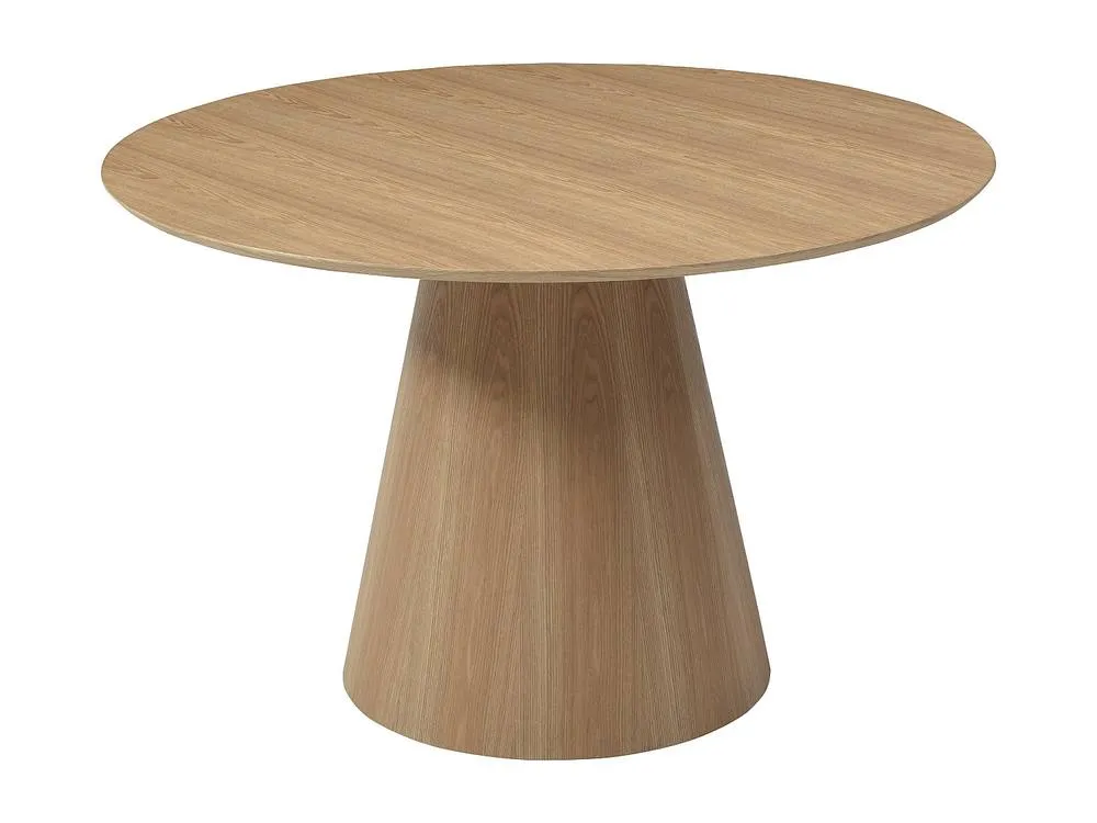 Vente-unique Round Dining Table for 4 People Oak Veneer - Light Natural - ANTALIZA in Light Oak 2