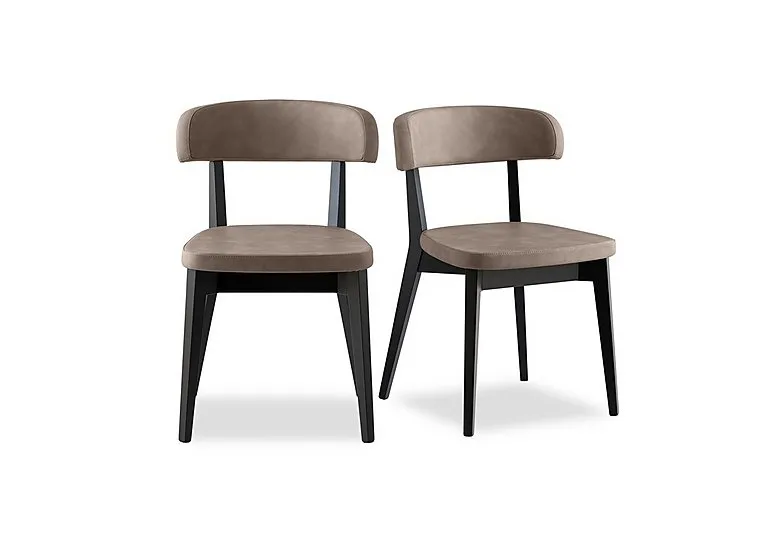 Siren Pair of Graphite Wooden Leg Dining Chairs - Desert