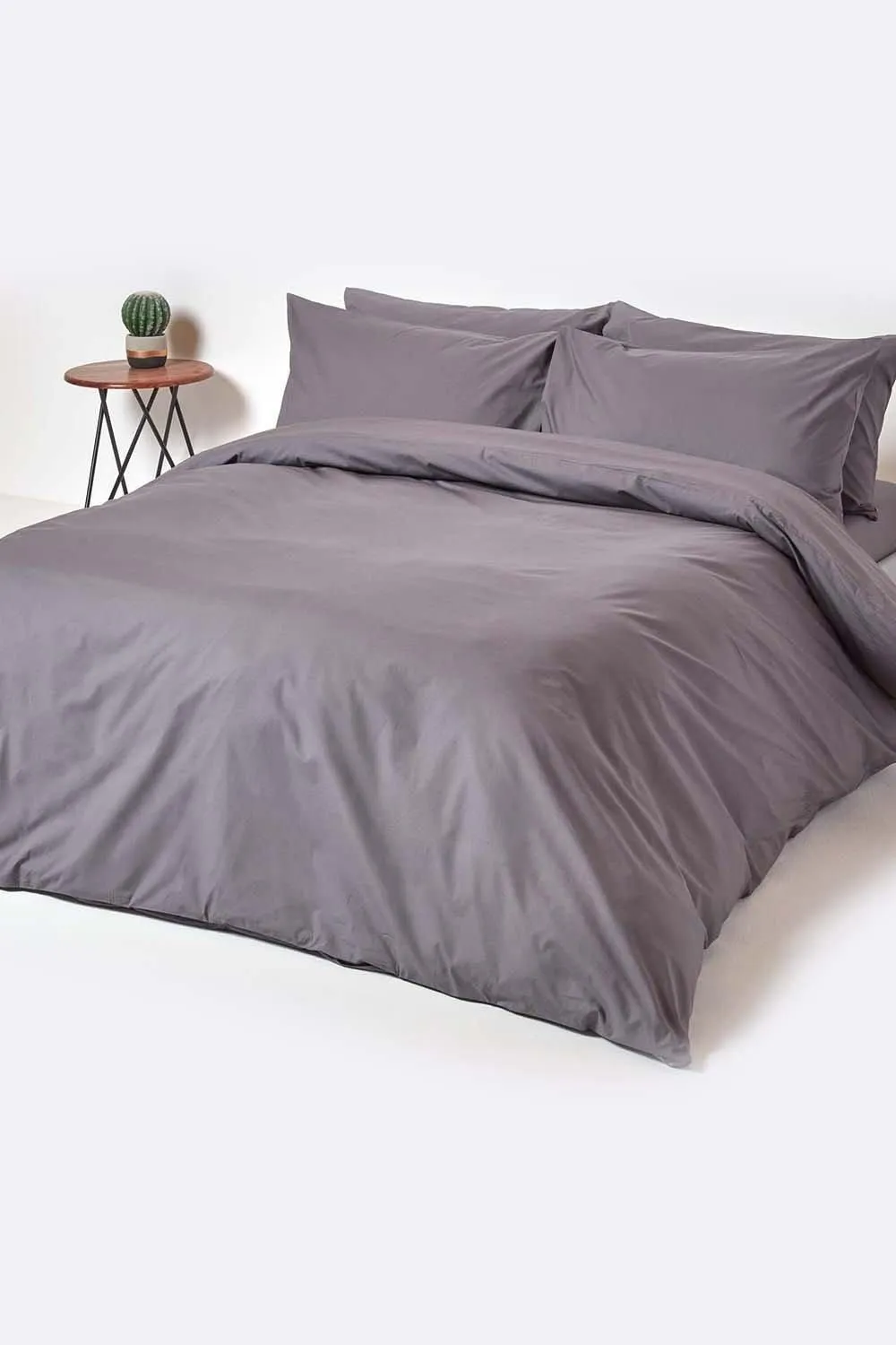 Homescapes Egyptian Cotton Fitted Sheet 12 inch 200 Thread Count in Dark Grey 4
