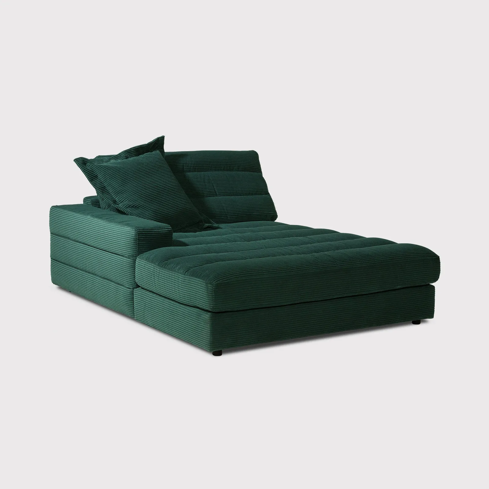 Twain Large Long Armchair Armrest Left Modular Sofa, Green Fabric | Barker & Stonehouse