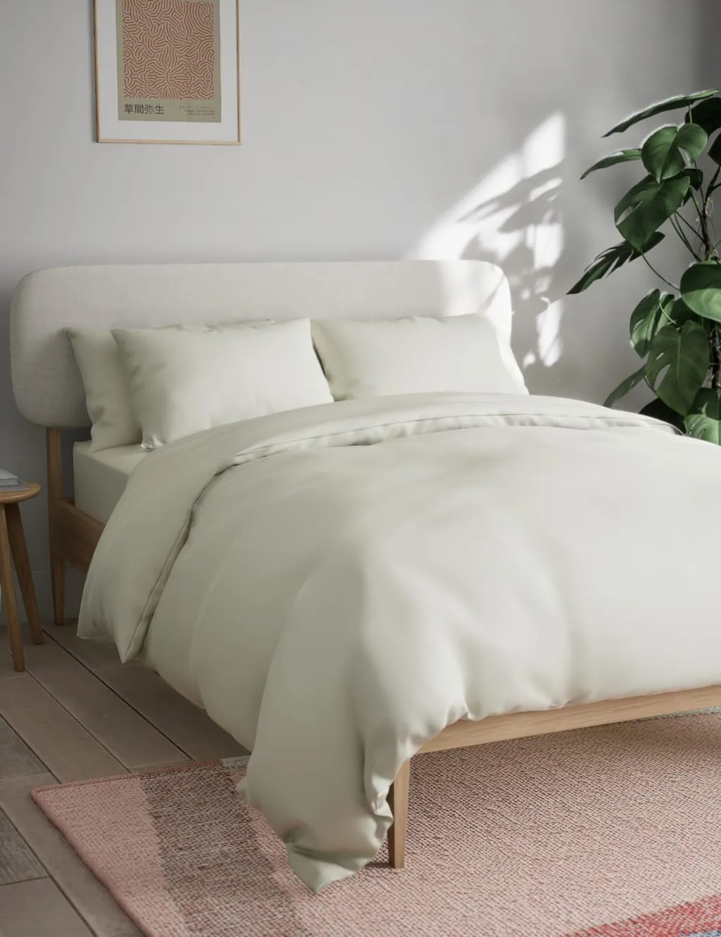 M&S Cotton Blend Non Iron Bedding Set Cream