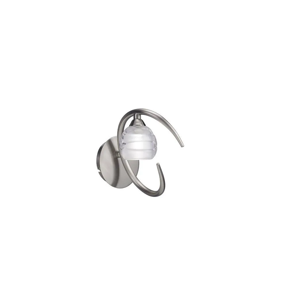 Netlighting Loop Wall Lamp Switched 1 Light G9 Satin Nickel in Grey