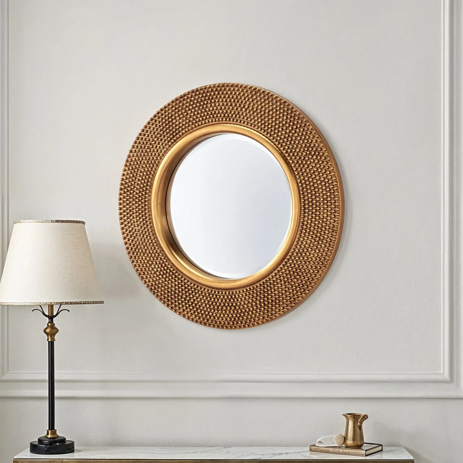 Yearn Mirrors Bobble round mirror Gold 79cm in Metallic Gold 4