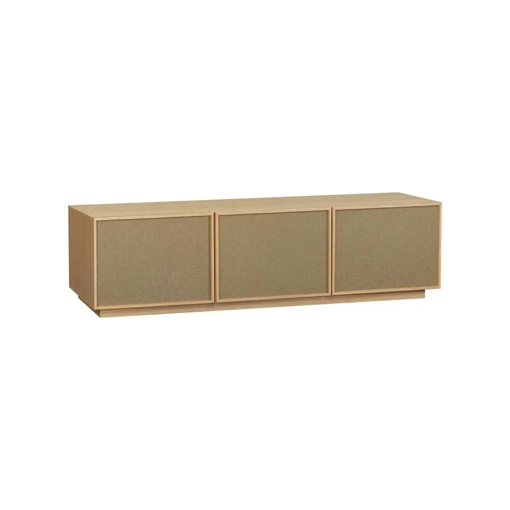 sweeek TV stand 3 doors 180cm wood decor & fabric in Beige 2