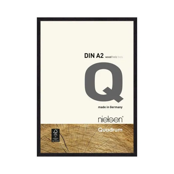 Nielsen Quadrum A2 Veneer Jet Black Wooden Picture Frame, Black