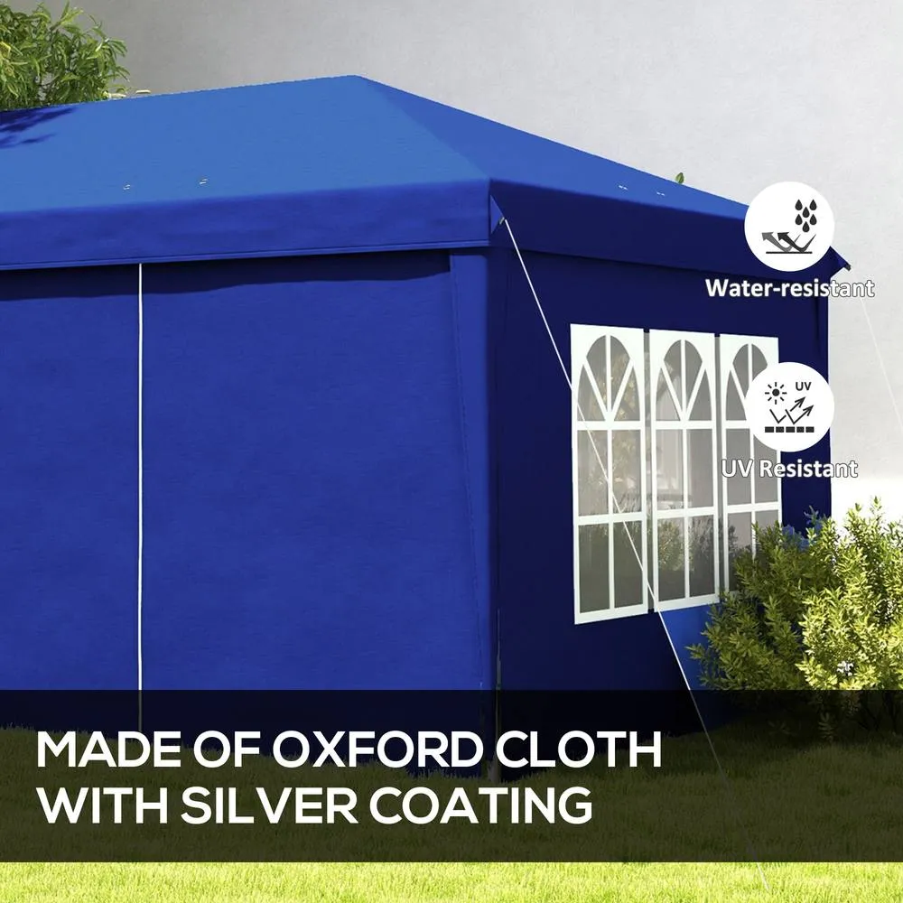 OUTSUNNY 3x6m Pop Up Gazebo Canopy Marquee w/ Carry Bag, Blue 4