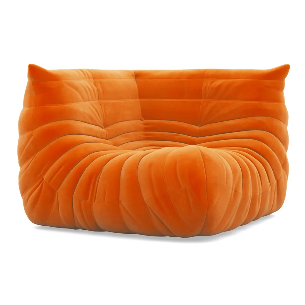 Ligne Roset Togo Corner Seat Alcantara Cadmium Orange 1