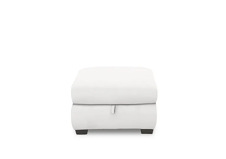 Nixon Leather Storage Footstool - BV Star White