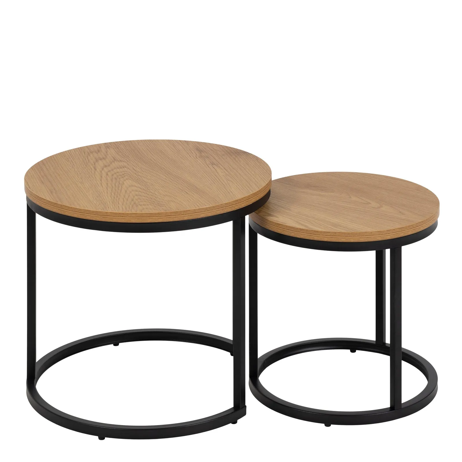 Furniture To Go Spiro Round Nest of Tables in Oak in Light Oak 3
