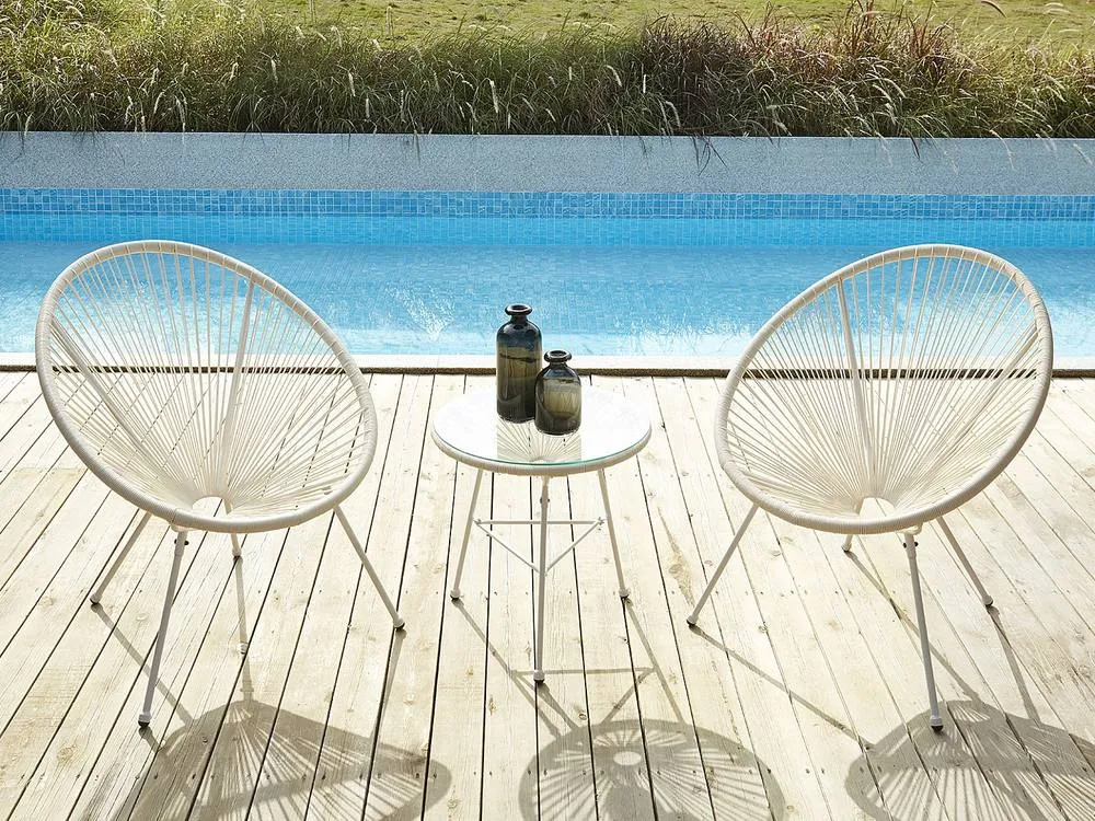 Vente-unique White Woven Resin Garden Table - ALIOS II By MYLIA 3