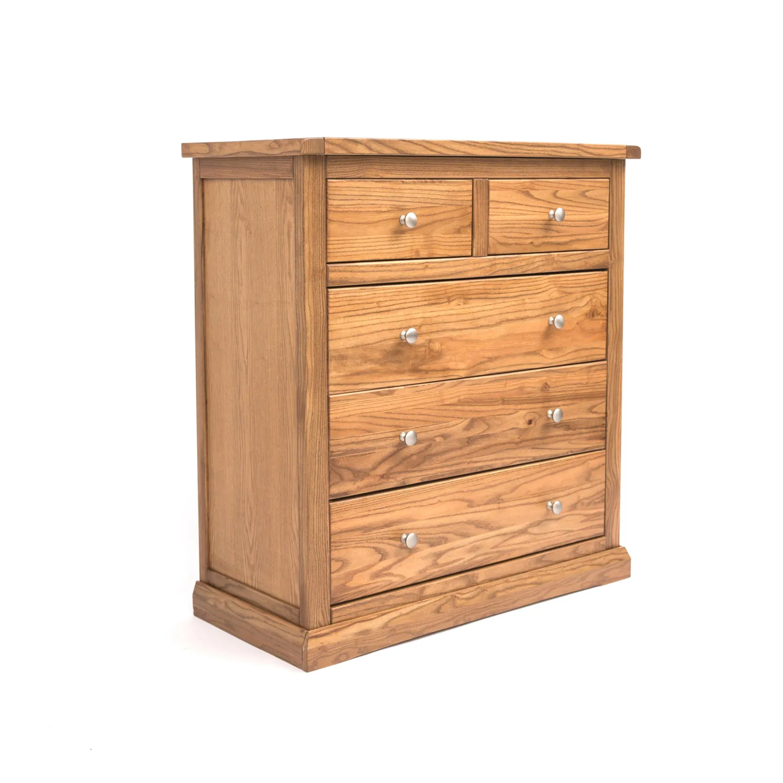 Cabinet Bits Salerno 5 Drawer Chest of Drawers Chrome Knob in Natural 2
