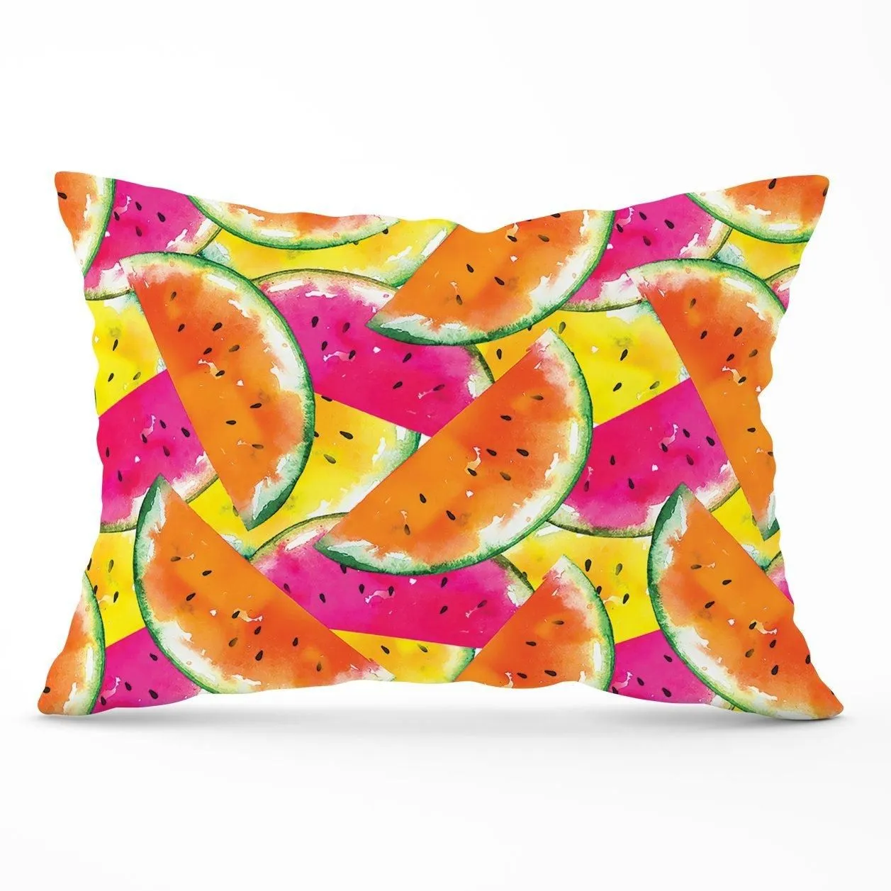 Warren Reed - Designer Watermelon Design Cushions in Orange