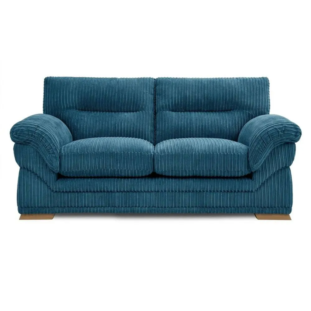 Bliss Furniture Amalfi 2 Seater Claude Sofa Modern Plush Fabric in Blue