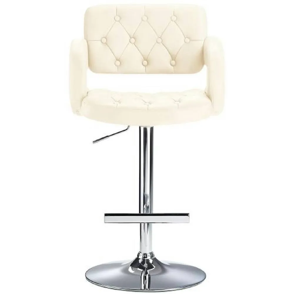netfurniture Nairn Height Adjustable Bar Stool with Cream Padded Swivel Seat 2