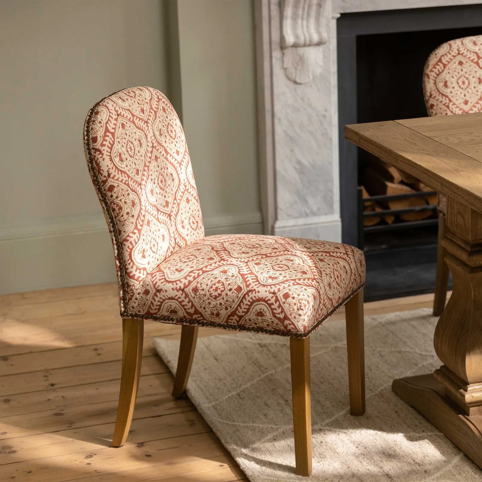 Gable X Linwood Dining Chair, Red Fabric | Barker & Stonehouse 5