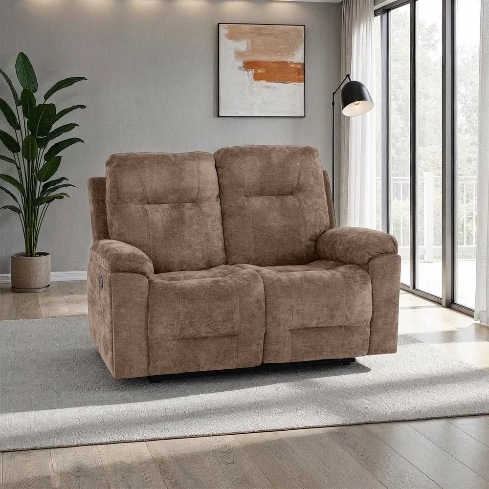 Seconique Guildford 2 Seater Recliner Sofa - Antelope Brown Fabric