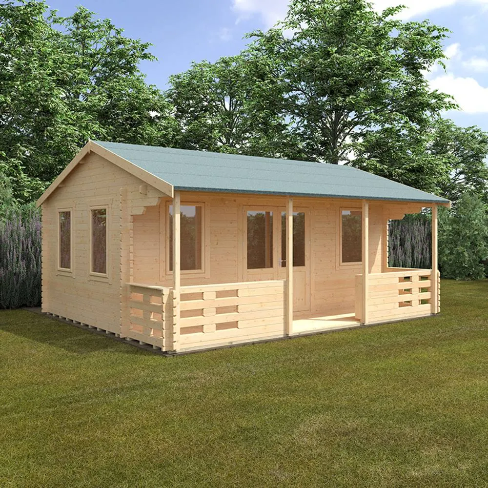 Buttercup Farm 20x16 The Addlington 44mm Cabin - L595 x W475 x H303.6 cm in Natural 2