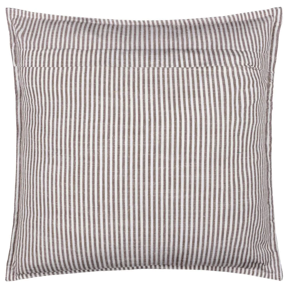 Yard Truro Stripe Reversible 100% Cotton Cushion in Chocolate 3