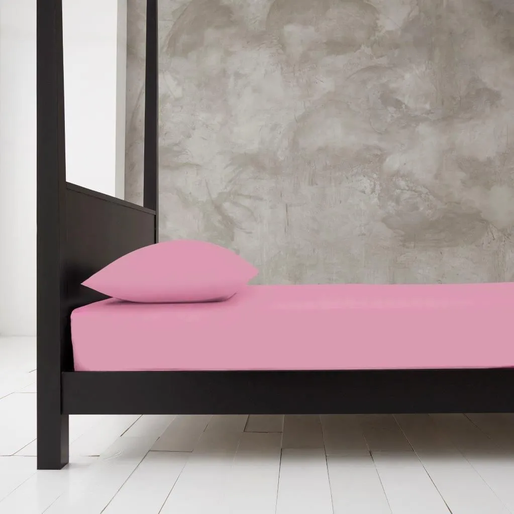 Smart Living Polycotton Bed Linen Luxury Bedsheet or Pillowcase Non Iron in Baby Pink 2