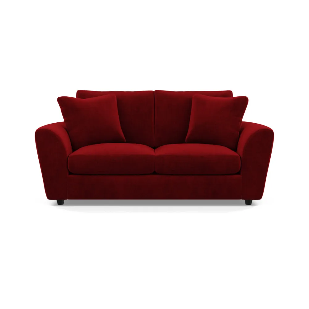 Heal's Snooze 3 Seater Sofa Smart Luxe Velvet Mulberry Black Feet