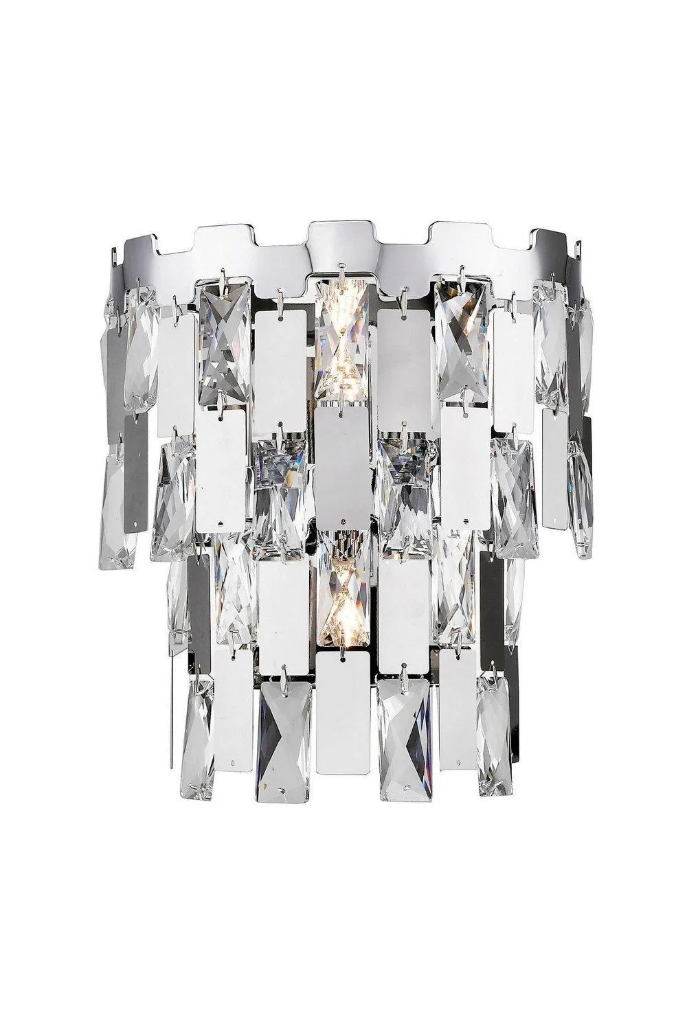 Netlighting Alma 2 Light Wall Lamp Chrome Crystal in Grey