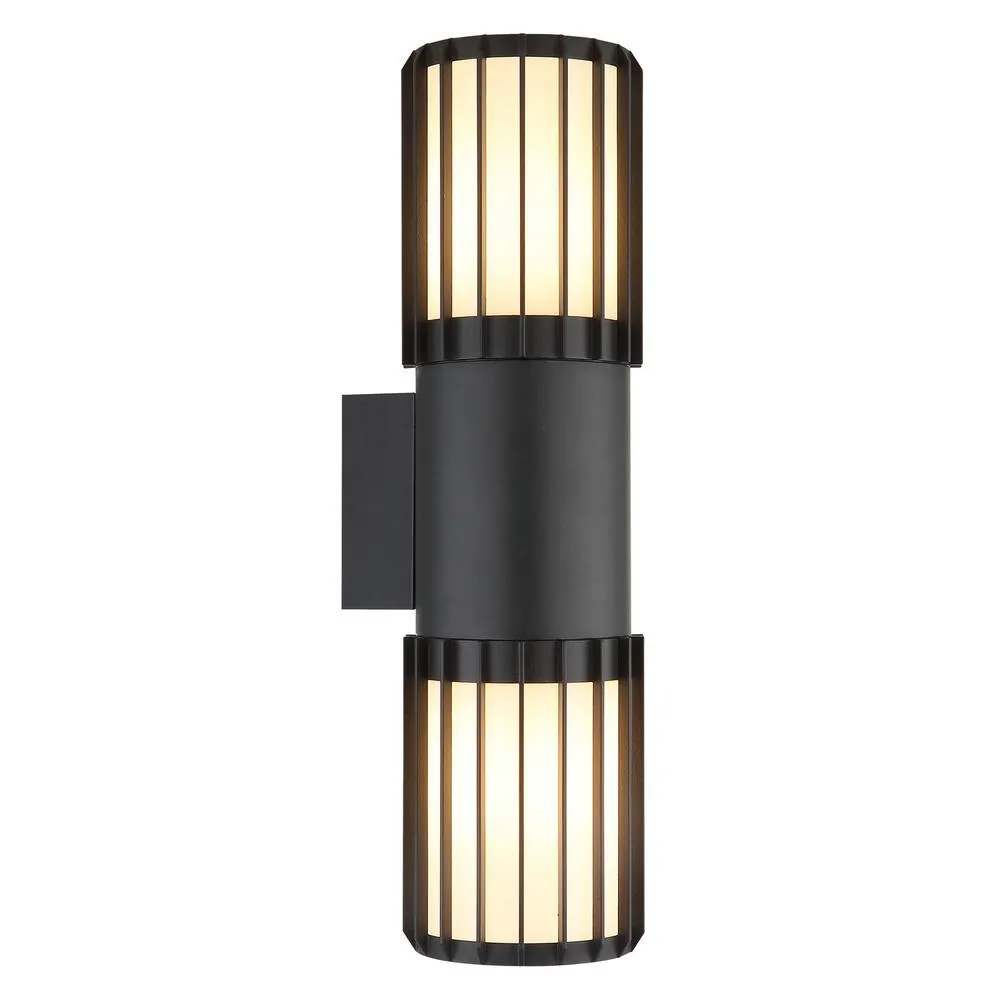 Netlighting Mervin Outdoor Up Down Wall Lamp Matt Anthracite 2x E27 in Grey