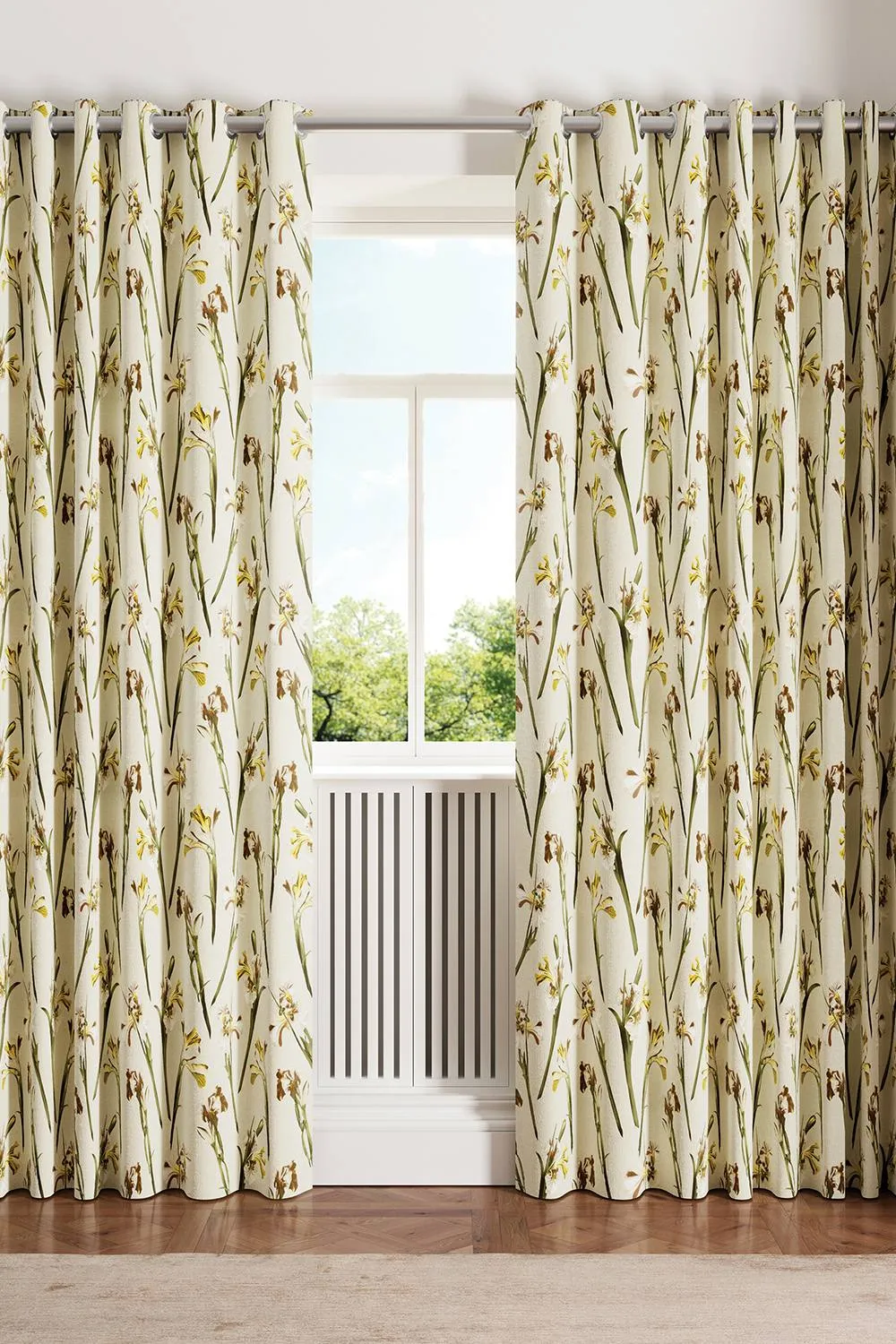Ted Baker 'Wild Iris' Cotton Lined Curtains in Cream 1