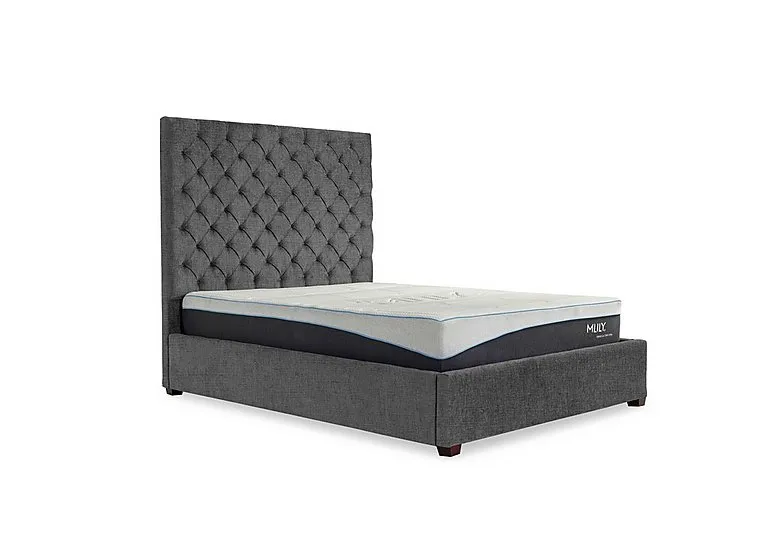 Charlotte 160cm Headboard Manual Ottoman Bed Frame - Double - Kashmir Smoke