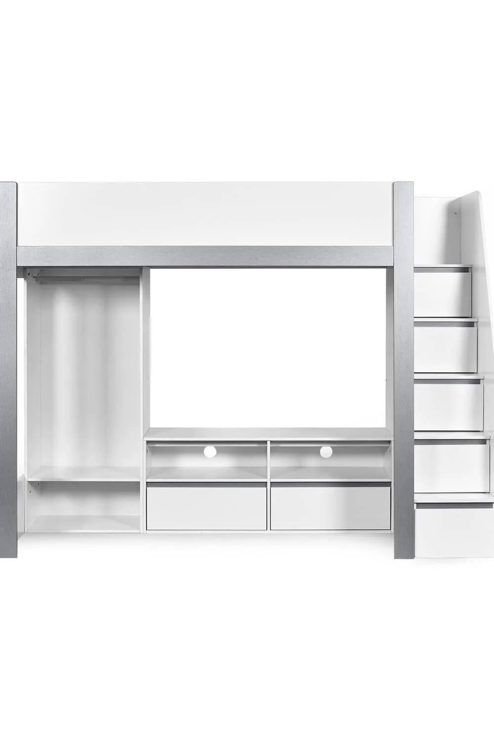 Julian Bowen Gaia Single White Highsleeper Loft TV Bed with Storage 5