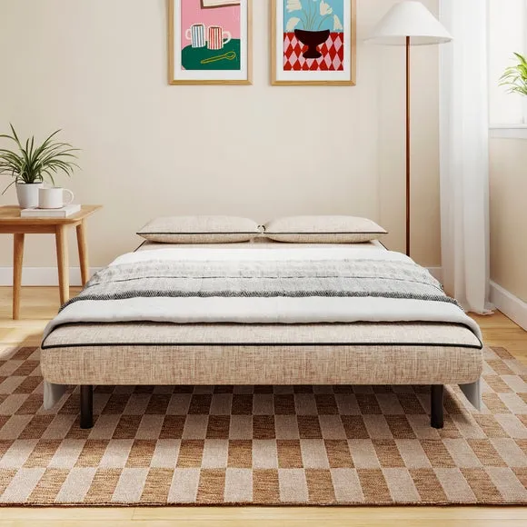 Phoebe Woven Contrast Piped Small Double 2 Seater Sofa Bed 2