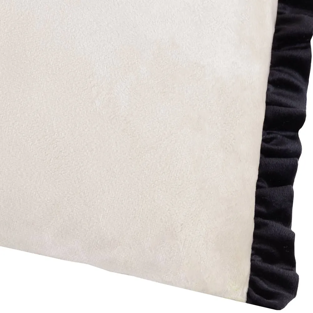 Wylder Tilly Velvet Frill Reversible Cushion in Off-White 4