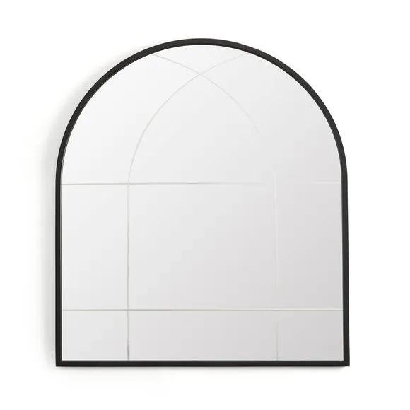 Cora Arched Etched Window Indoor Outdoor Wall Mirror 3