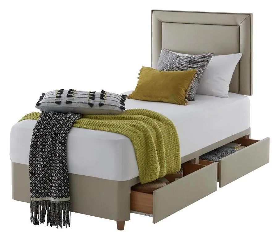 Silentnight Toulouse Single 2 Drawer Divan Set - Sandstone