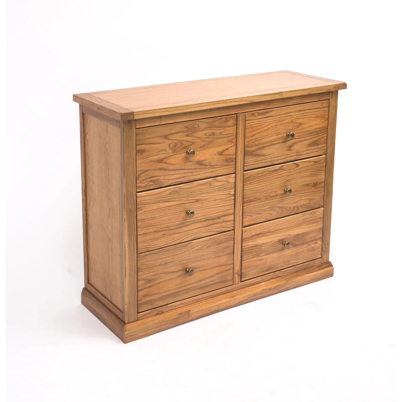Cabinet Bits Salerno 6 Drawer Chest of Drawers Brass Knob in Natural 3