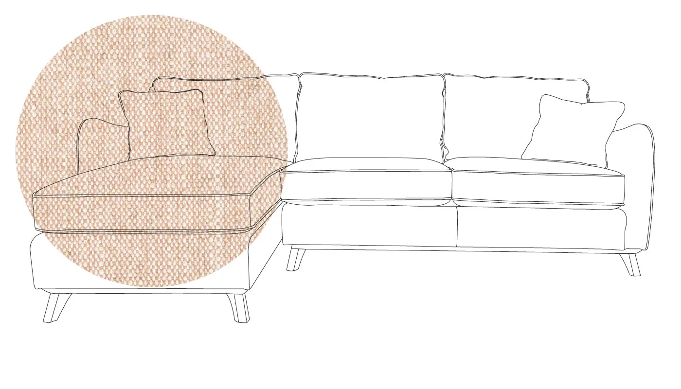 Heal's Ravello Left Hand Corner Sofa Broad Weave Putty