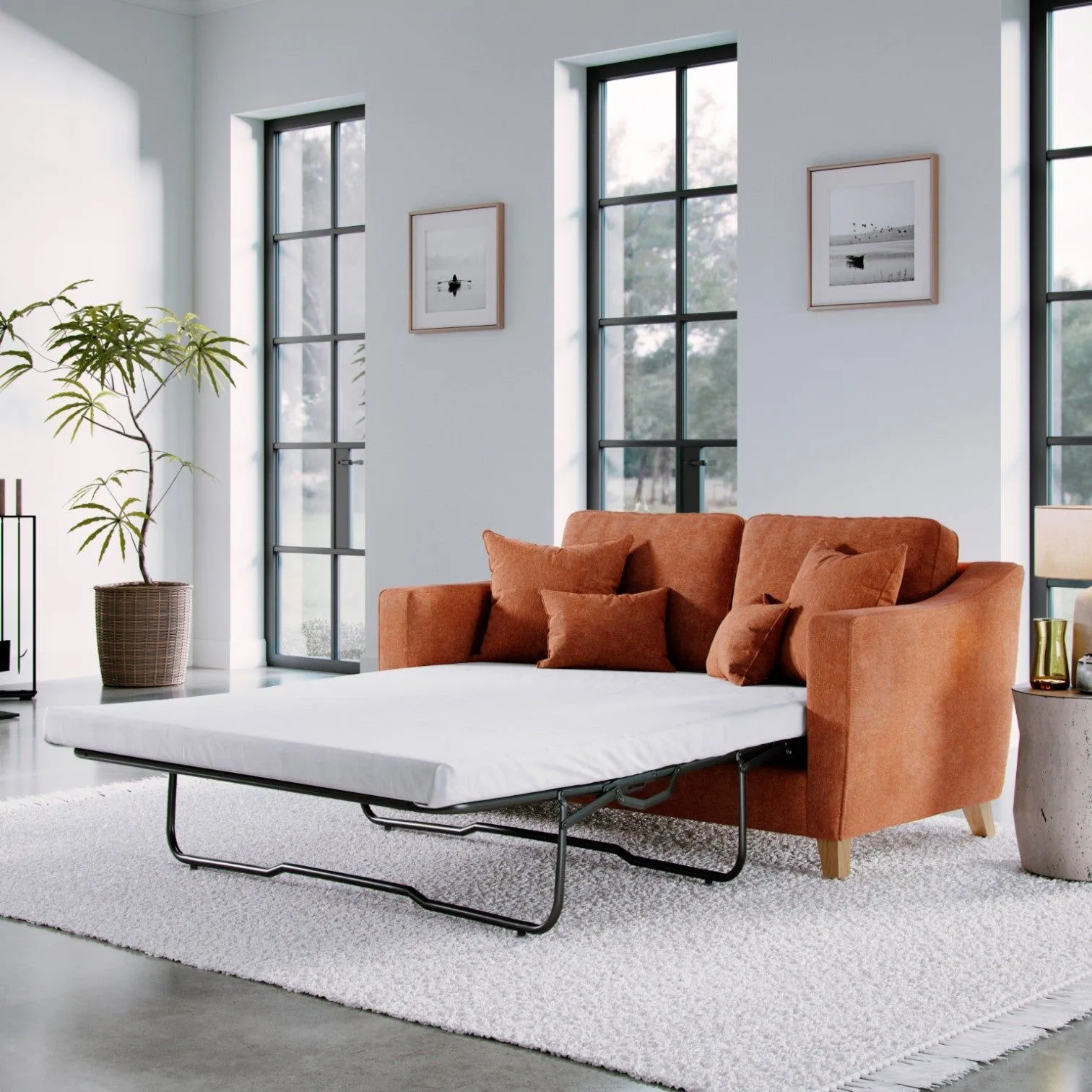 The Great Sofa Company Jackson Chenille Sofa Bed in Terracotta 2