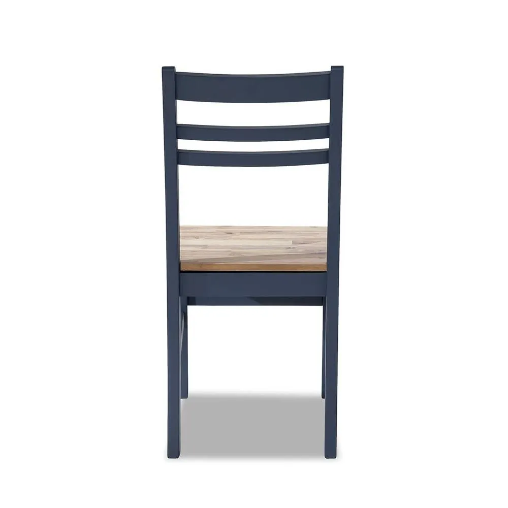 Statement Furniture Florence Country Style Wooden Chairs Set of 2 in Navy 6