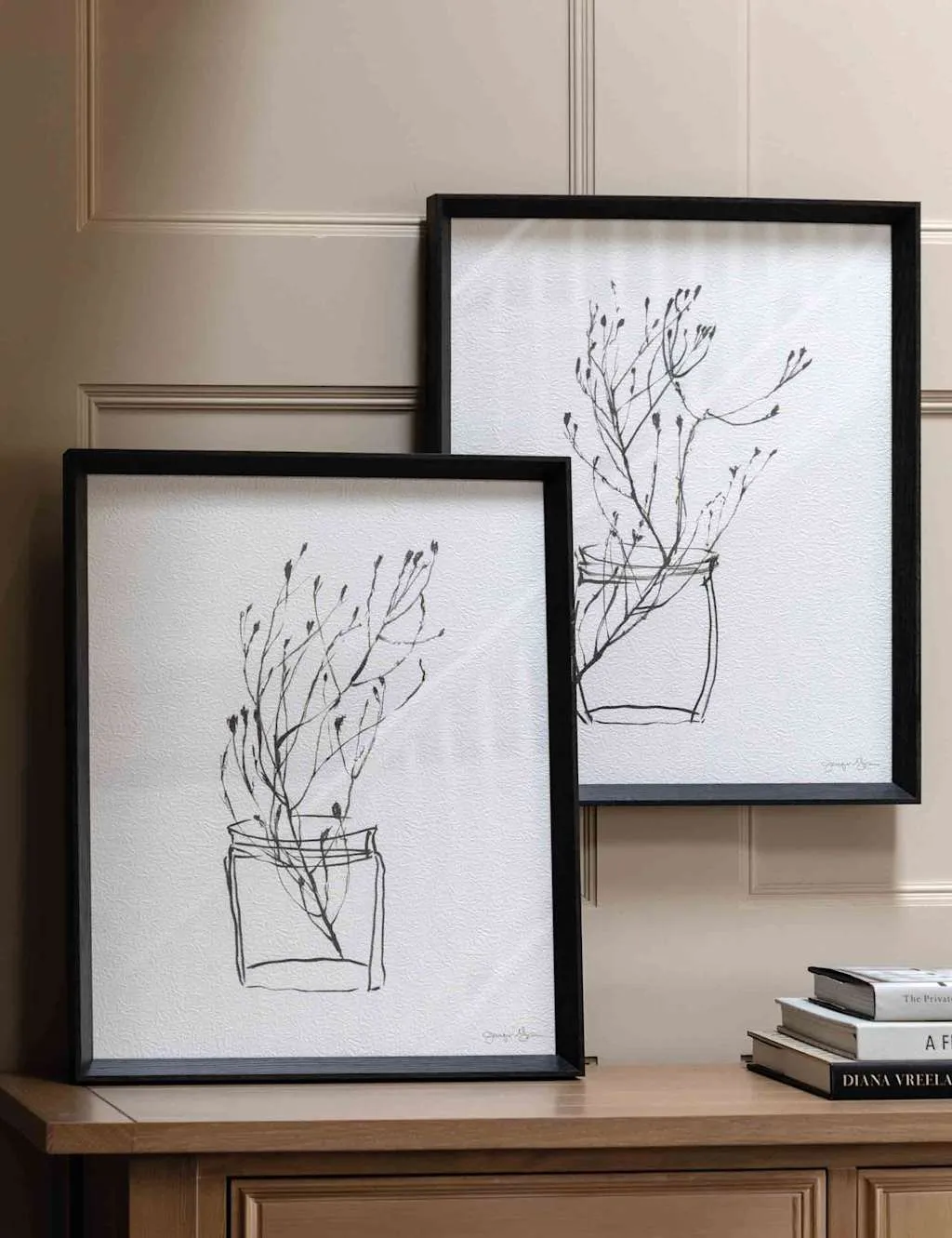 Gallery Direct Set of 2 Delicate Nature Framed Art Black Mix