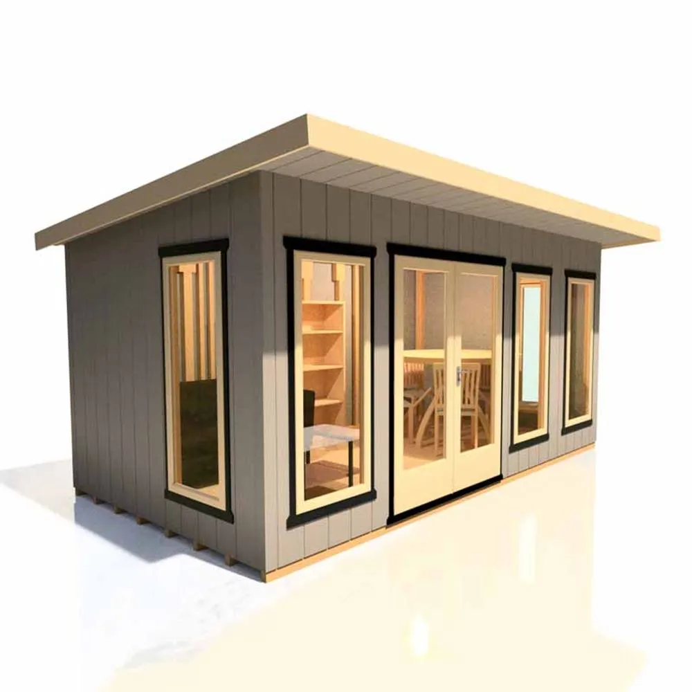 Shires Cali 16x8 ft Pent & Storage Garden Office - L334xW509.4xH246.1 cm in Light Brown 4