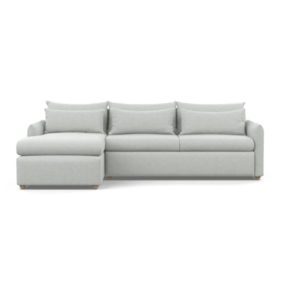 Heal's Pillow Large Left Hand Corner Chaise Melton Wool Limestone Natural
