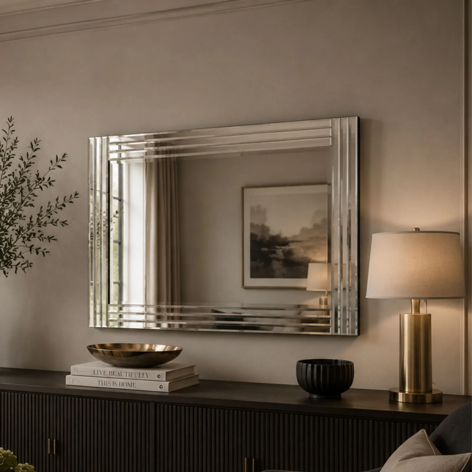 Yearn Mirrors Triple Surround Wall Mirror 90x60cm in Clear 4