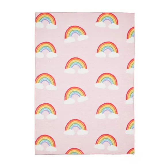 Catherine Lansfield Kids Rainbow Hearts Rug 5