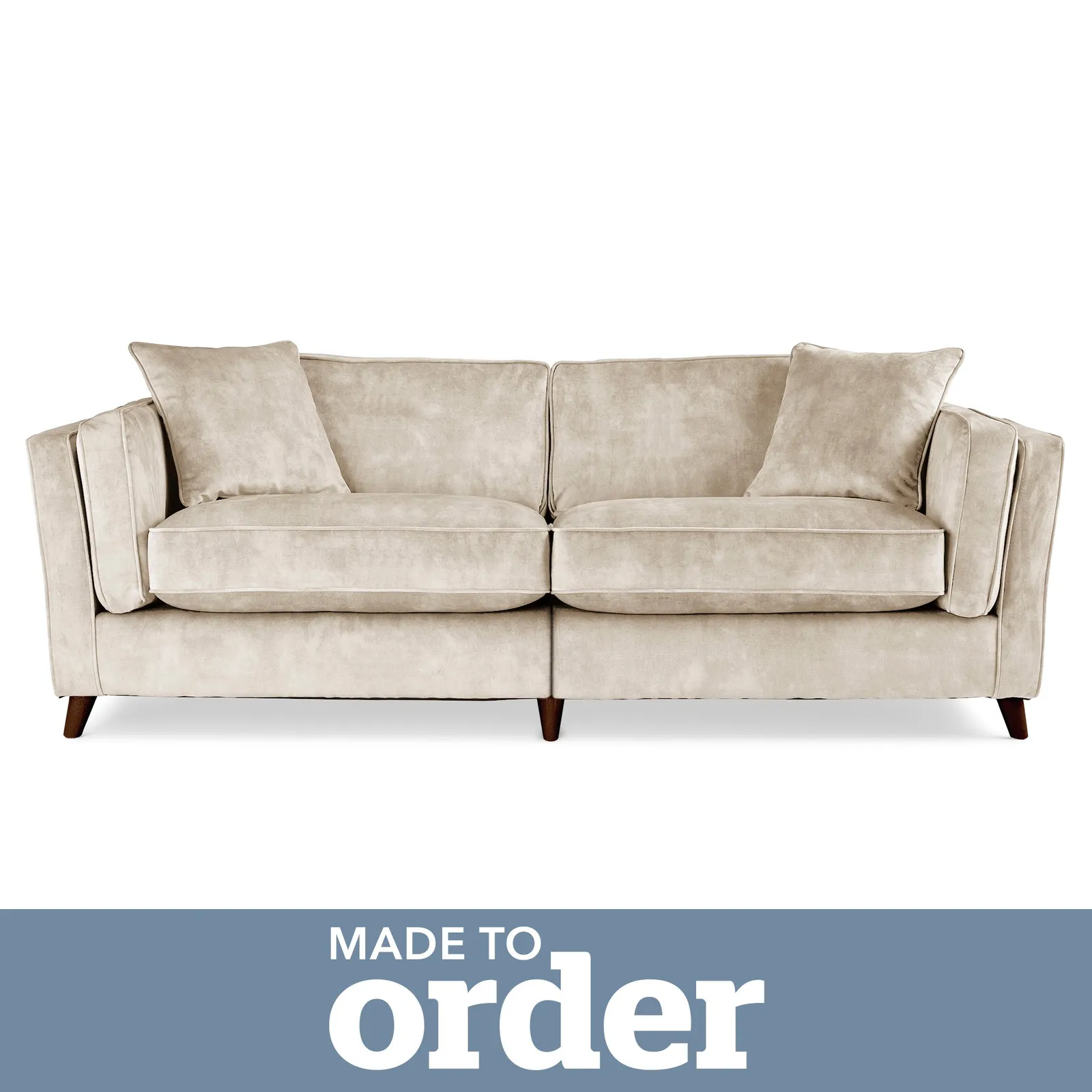 Arabella 4 Seater Sofa Slub Velvet Brown
