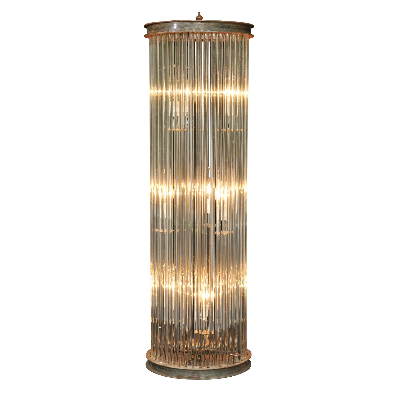 Timothy Oulton Rod Short Floor Lamp, Round, Gold | Barker & Stonehouse